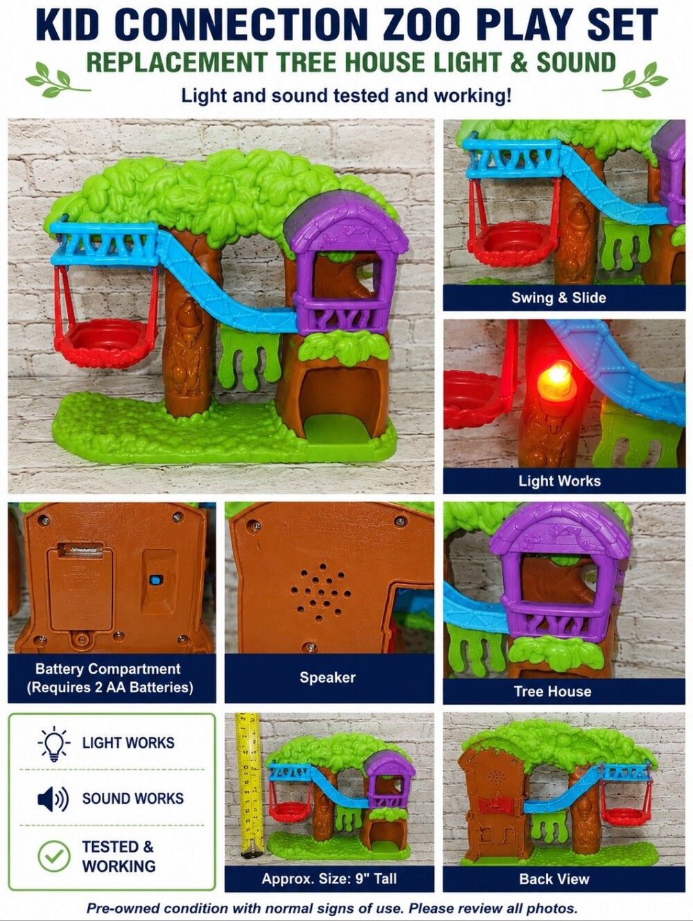 Kid Connection‎ Zoo Play Set Light & Sound Replacement Tree House
